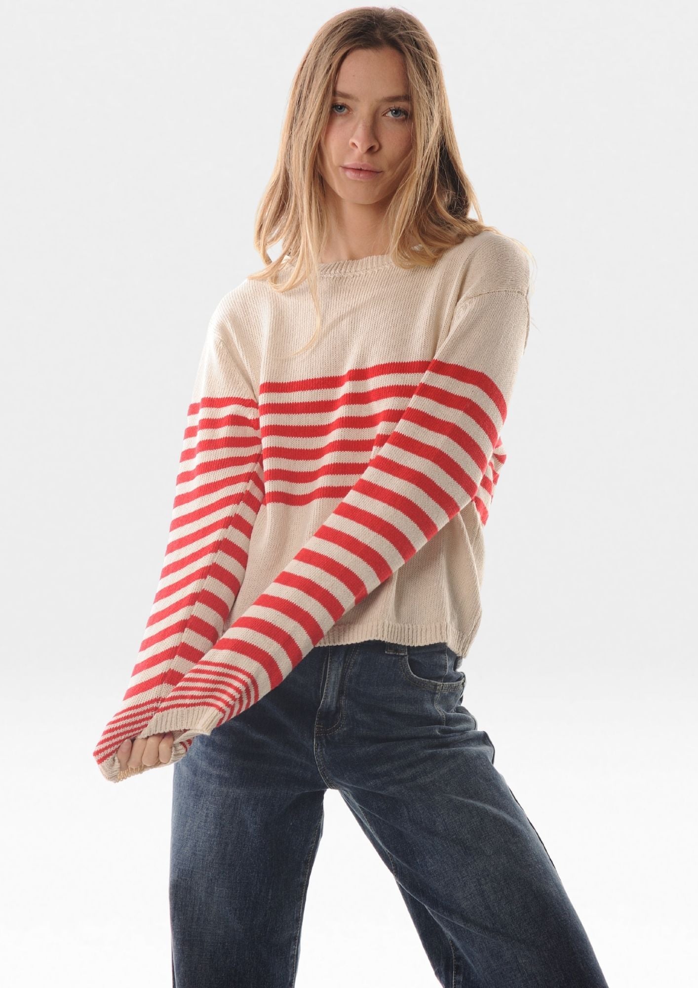 Pullover misto cotone riga piccola - LOK3896
