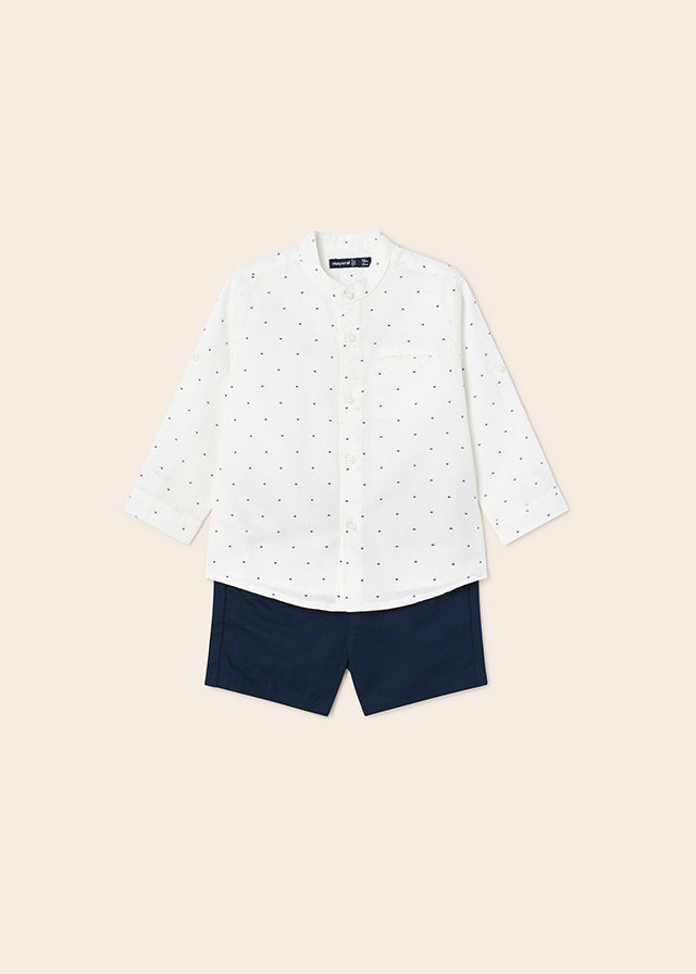 Completo camicia manica lunga lino - 1297