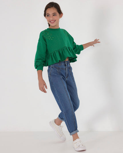 Pantalone cropped denim slouch - 6584