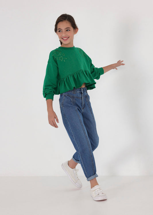 Pantalone cropped denim slouch - 6584