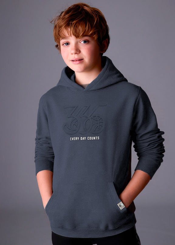 Pullover embosse cappuccio - 7401M