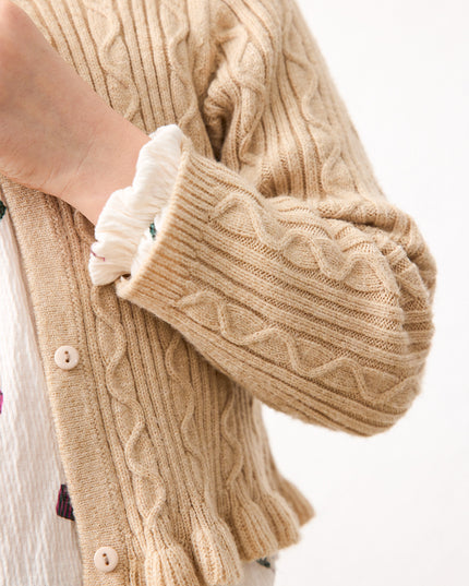 Cardigan tricot colletto pell - 4324