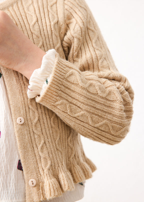 Cardigan tricot colletto pell - 4324