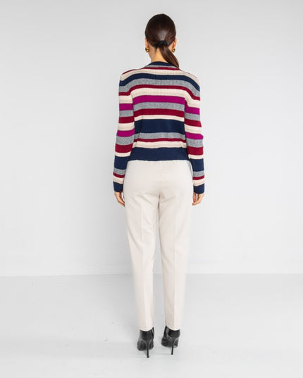 Maglia costina girocollo riga - LOk24917/161