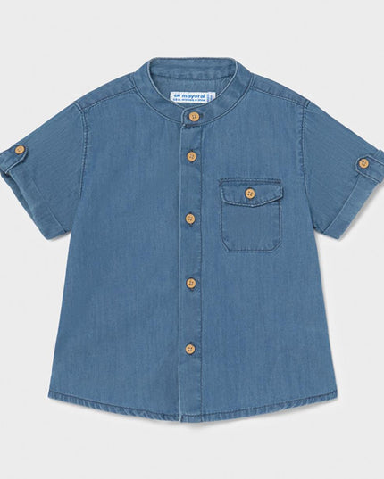 CAMICIA M/C JEANS COLLO MAO - 1116