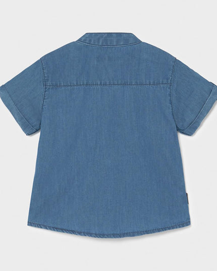 CAMICIA M/C JEANS COLLO MAO - 1116