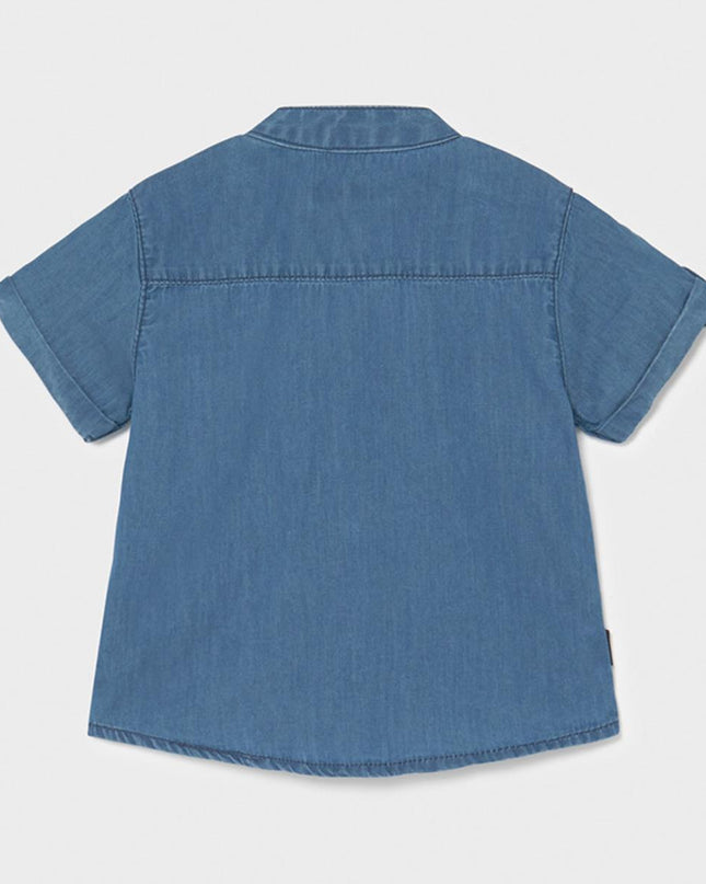 CAMICIA M/C JEANS COLLO MAO - 1116