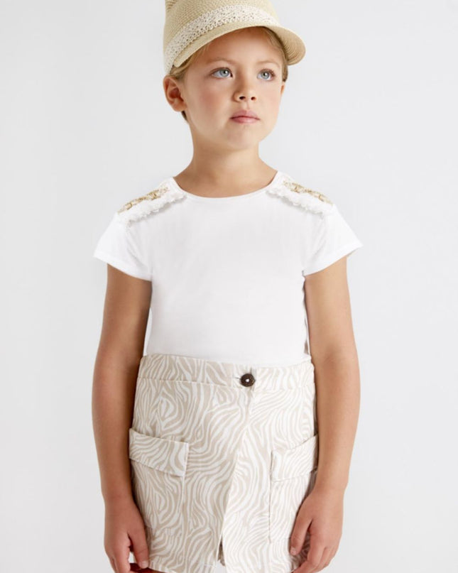 Maglia m/c ricamata - 3036