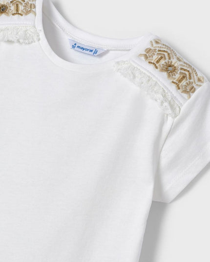 Maglia m/c ricamata - 3036