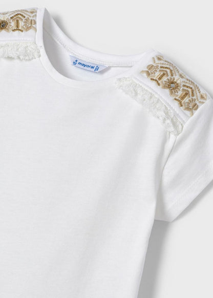Maglia m/c ricamata - 3036