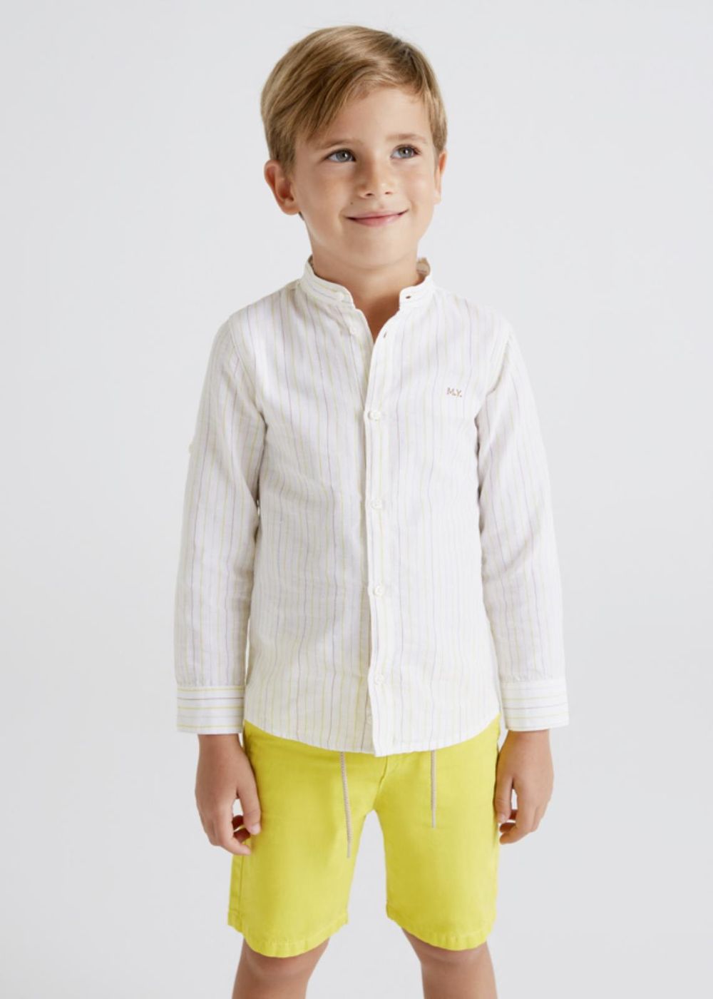 Camicia m/l c/coreana lino - 3122B