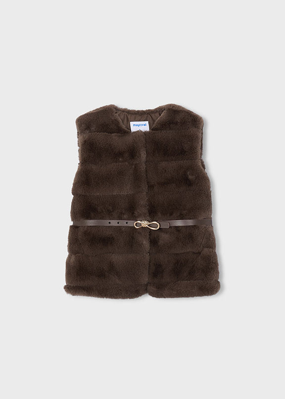 Gilet pellicciotto con cintur - 4328