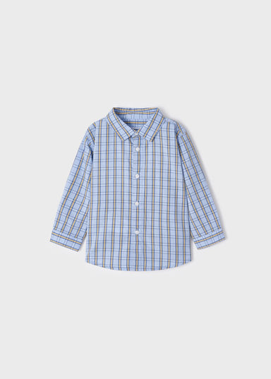 Camicia manica lunga quadri popelin - 2160