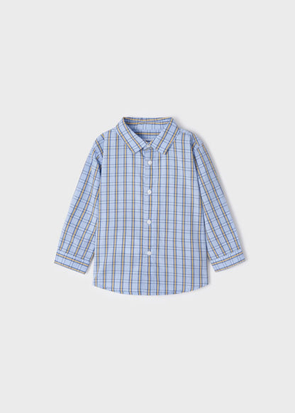 Camicia manica lunga quadri popelin - 2160