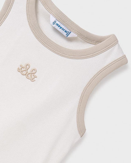 Maglietta canottiera ricamo - 6032