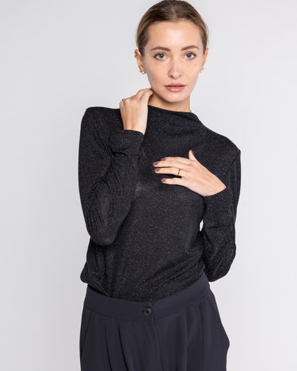 Top sotto giacca in tessuto strech strass - LOK485/1113