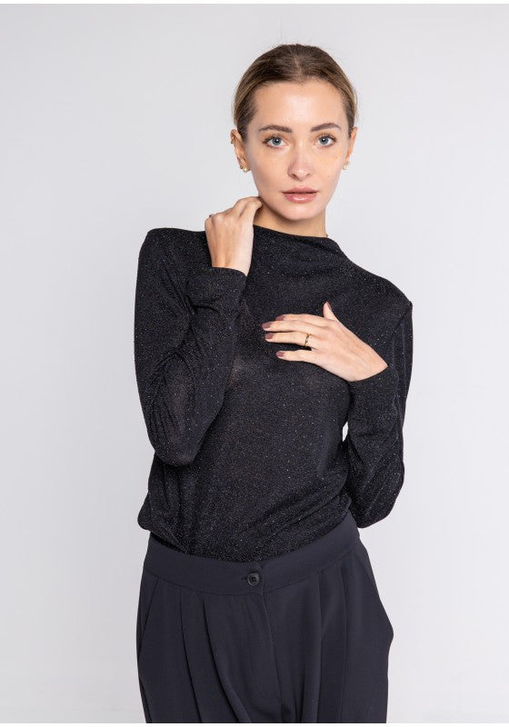 Top sotto giacca in tessuto strech strass - LOK485/1113