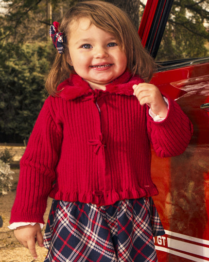 Cardigan tricot colletto pell - 2386