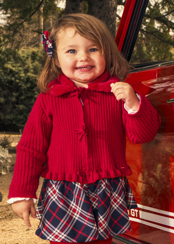Cardigan tricot colletto pell - 2386
