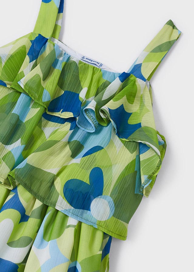 Vestito chiffon con volant - 3940