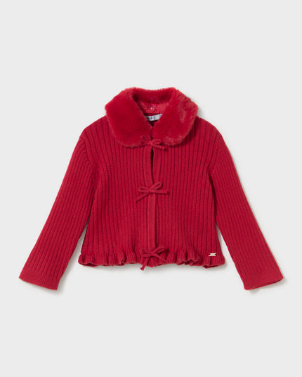 Cardigan tricot colletto pell - 2386
