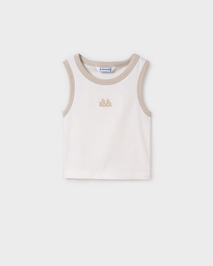 Maglietta canottiera ricamo - 6032