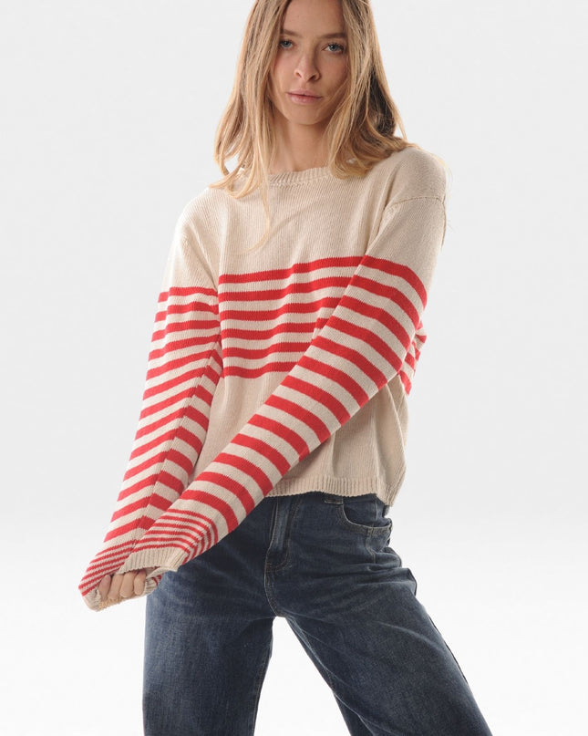 Pullover misto cotone riga piccola - LOK3896