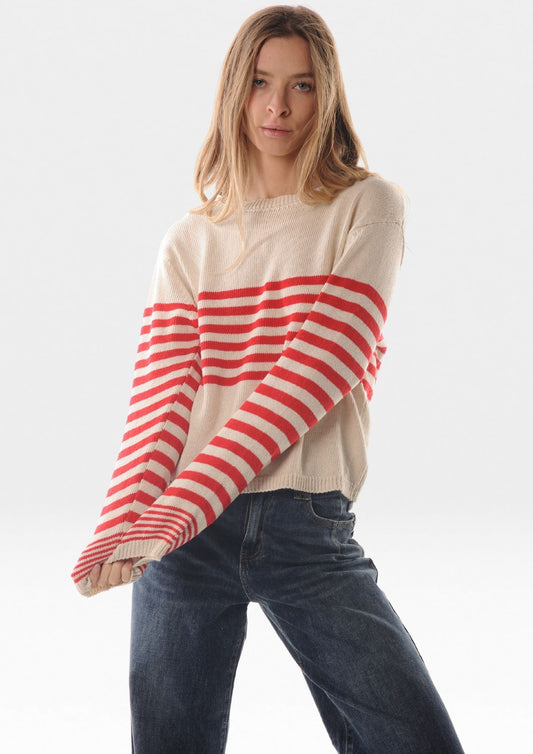 Pullover misto cotone riga piccola - LOK3896