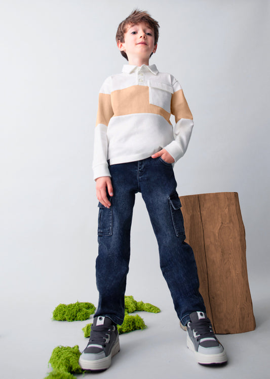 Pantalone soft denim cargo - 4563