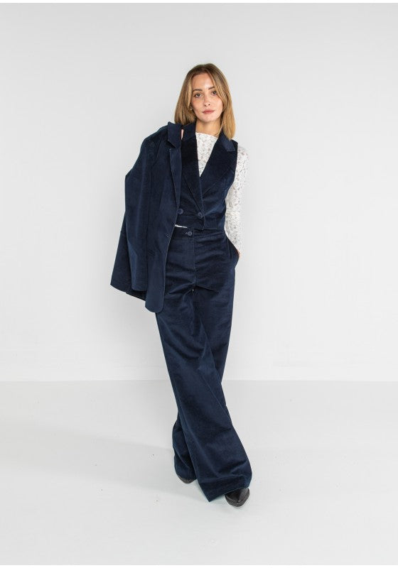 Pantalone palazzo denim di velluto - LOK101/147
