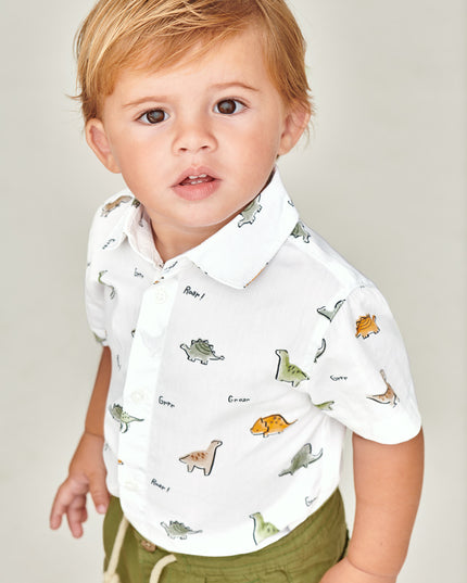 Camicia manica corta stampa grande - 1110