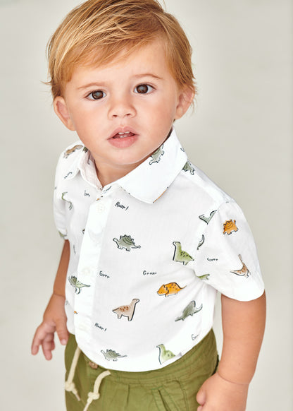Camicia manica corta stampa grande - 1110