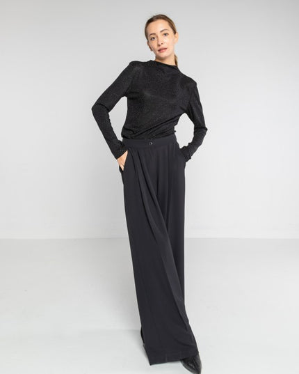 Top sotto giacca in tessuto strech strass - LOK485/1113