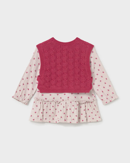 Vestito con gilet tricot - 2943
