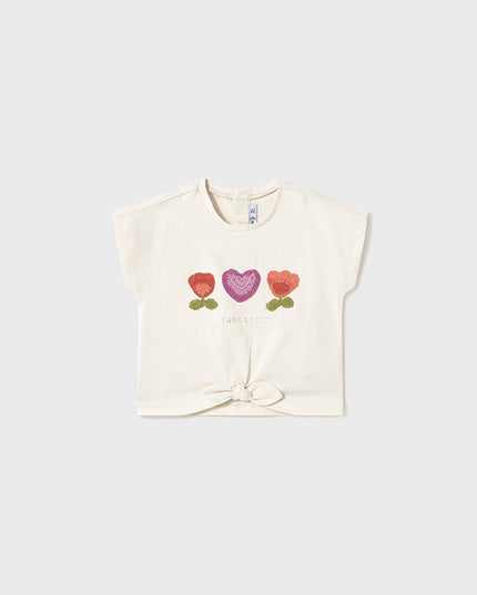 Maglietta m/c applicazioni crochet - 1046