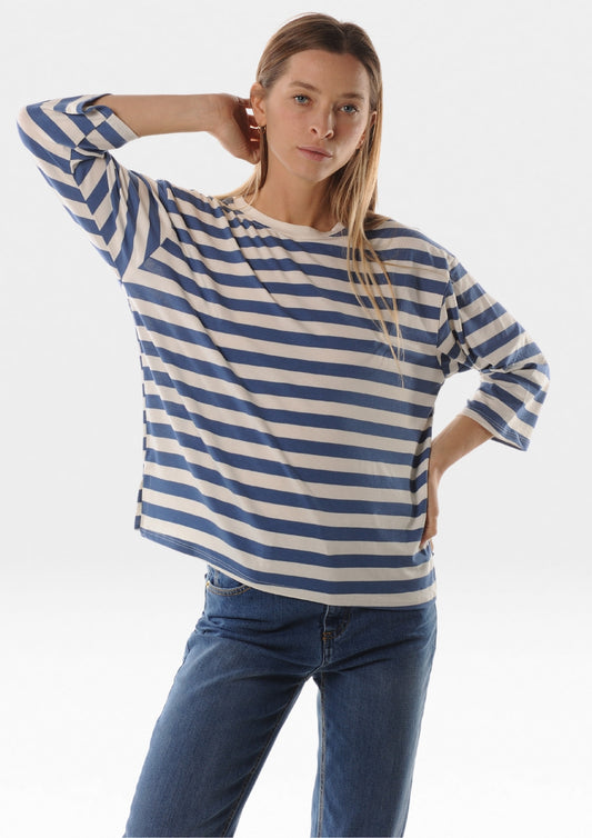 T-shirt over a righe - LOK20254