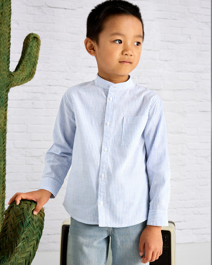 Camicia m/l collo Corea righe - 3120