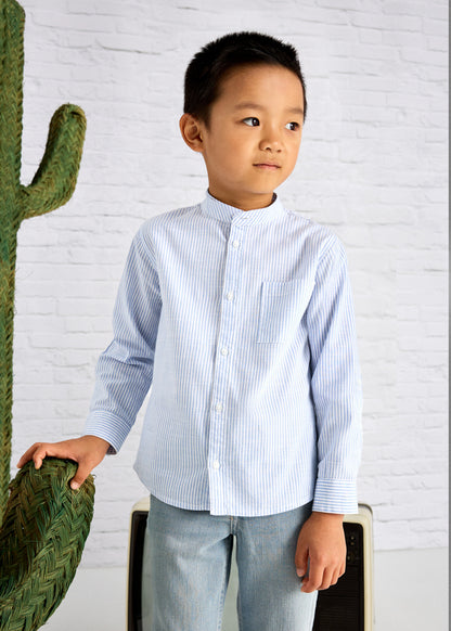 Camicia m/l collo Corea righe - 3120