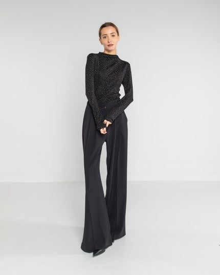 Top sotto giacca in tessuto strech strass - LOK485/1113