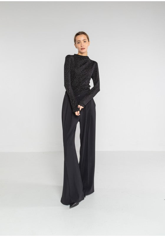 Top sotto giacca in tessuto strech strass - LOK485/1113