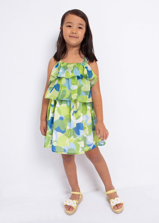 Vestito chiffon con volant - 3940