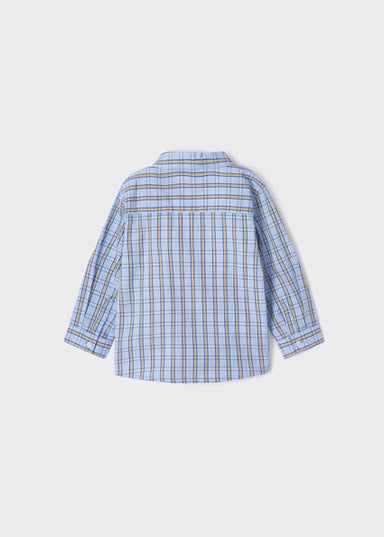 Camicia manica lunga quadri popelin - 2160