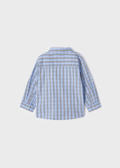 Camicia manica lunga quadri popelin - 2160