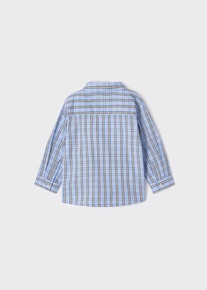 Camicia manica lunga quadri popelin - 2160
