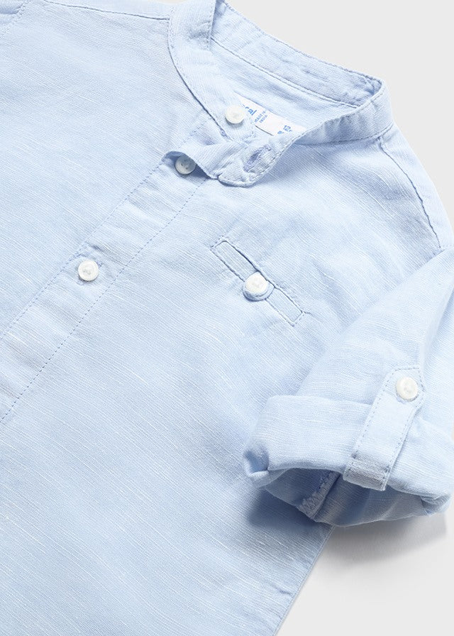 Camicia manica lunga collo coreana lino - 1116B