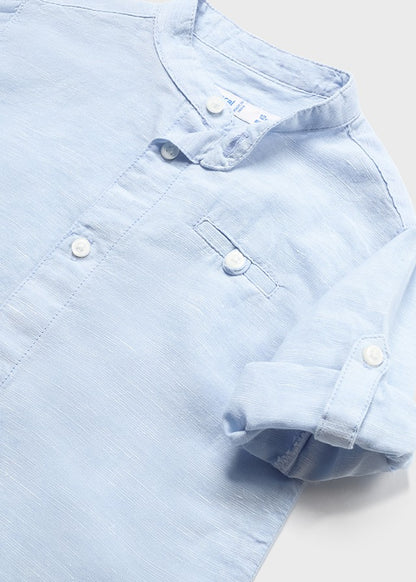 Camicia manica lunga collo coreana lino - 1116B