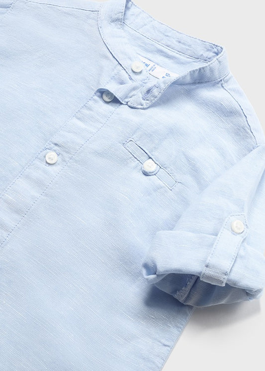 Camicia manica lunga collo coreana lino - 1116B