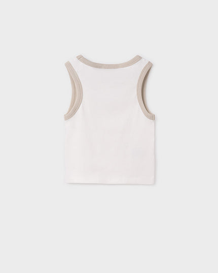 Maglietta canottiera ricamo - 6032