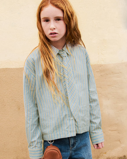 Blusa popelin cravatta - 7120