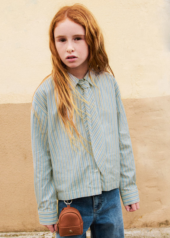 Blusa popelin cravatta - 7120